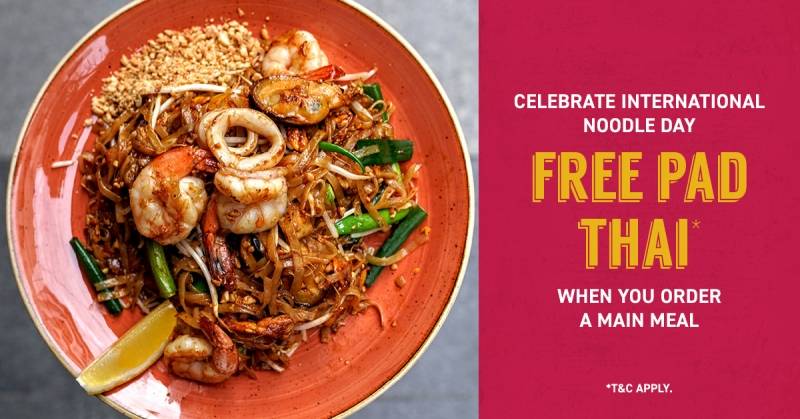 Free Pad Thai when you order a main meal