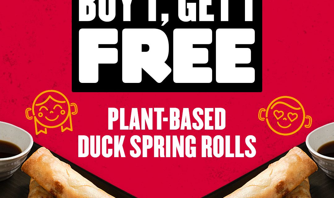 Buy 1, Get 1 Free: Plant-based Duck Spring Rolls
