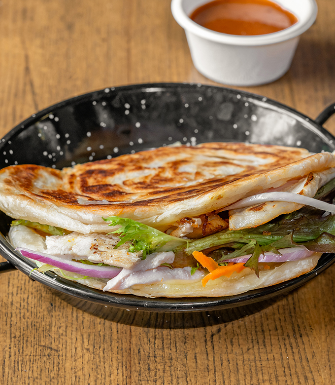 Chicken and cheese roti sanga