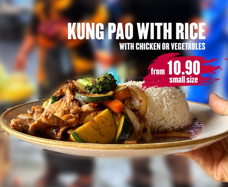 Introducing Our New Lunch Special: KUNG PAO with Rice!