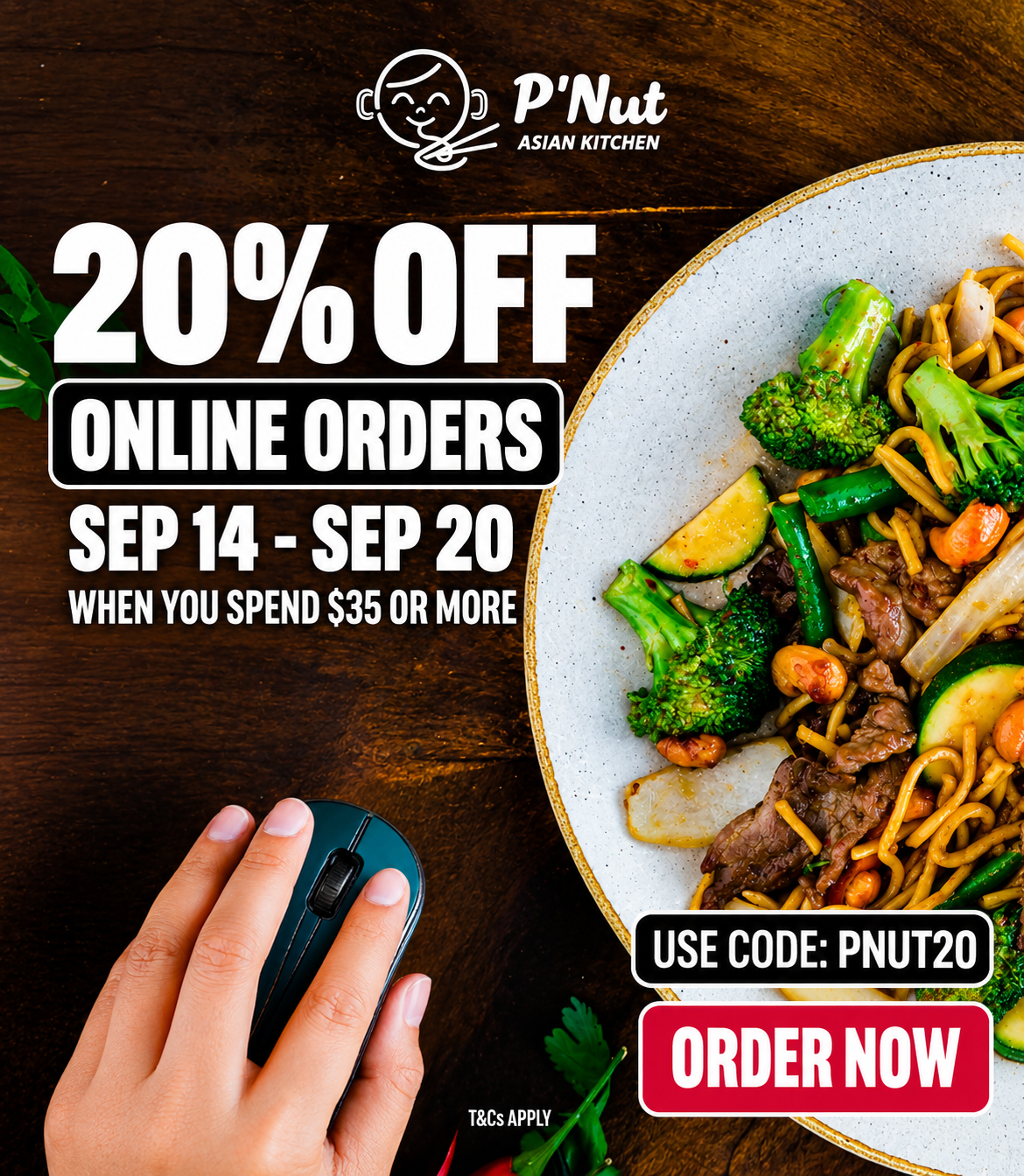 20% off at P'Nut Asian Kitchen